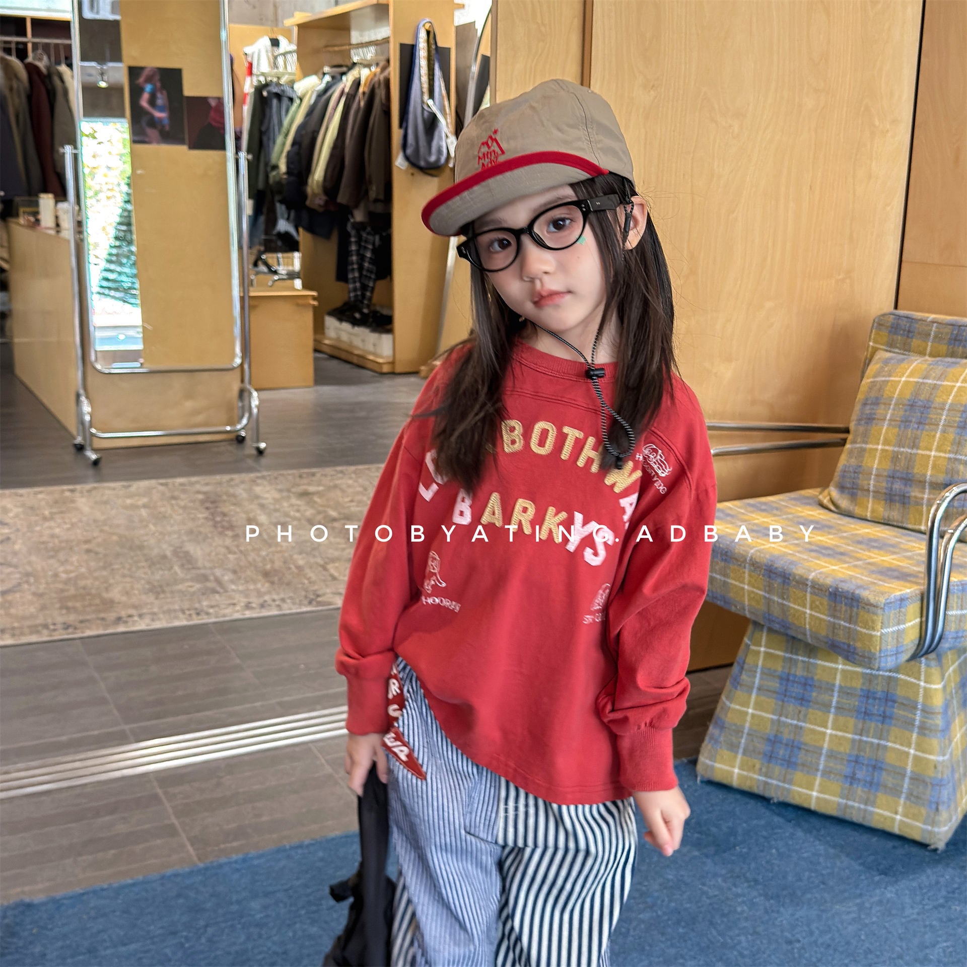 Logo Printed Cotton Sweatshirt ロゴ プリント スウェットシャツ【mh0012438】 ADbaby 長袖Tシャツ
