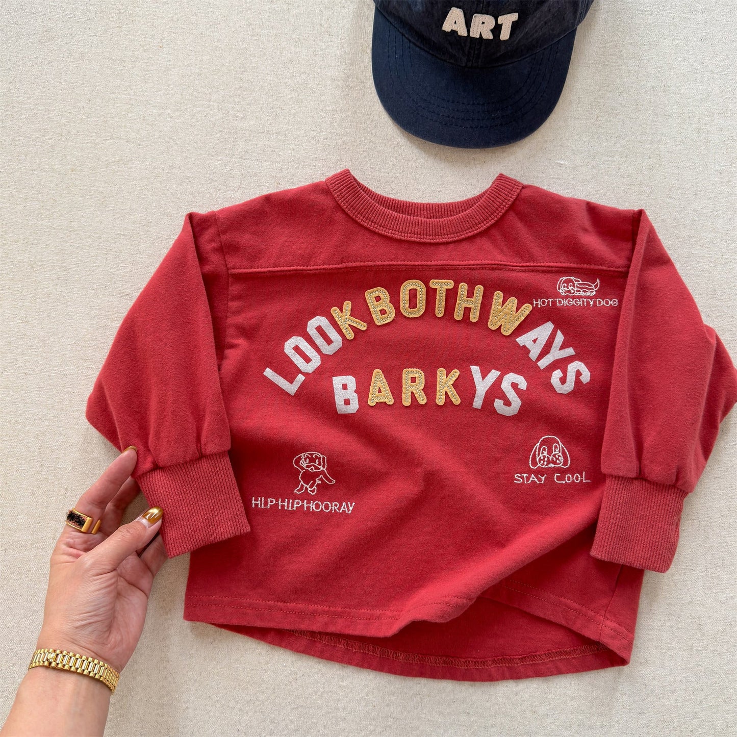 Logo Printed Cotton Sweatshirt ロゴ プリント スウェットシャツ【mh0012438】 Red / 80cm ADbaby 長袖Tシャツ