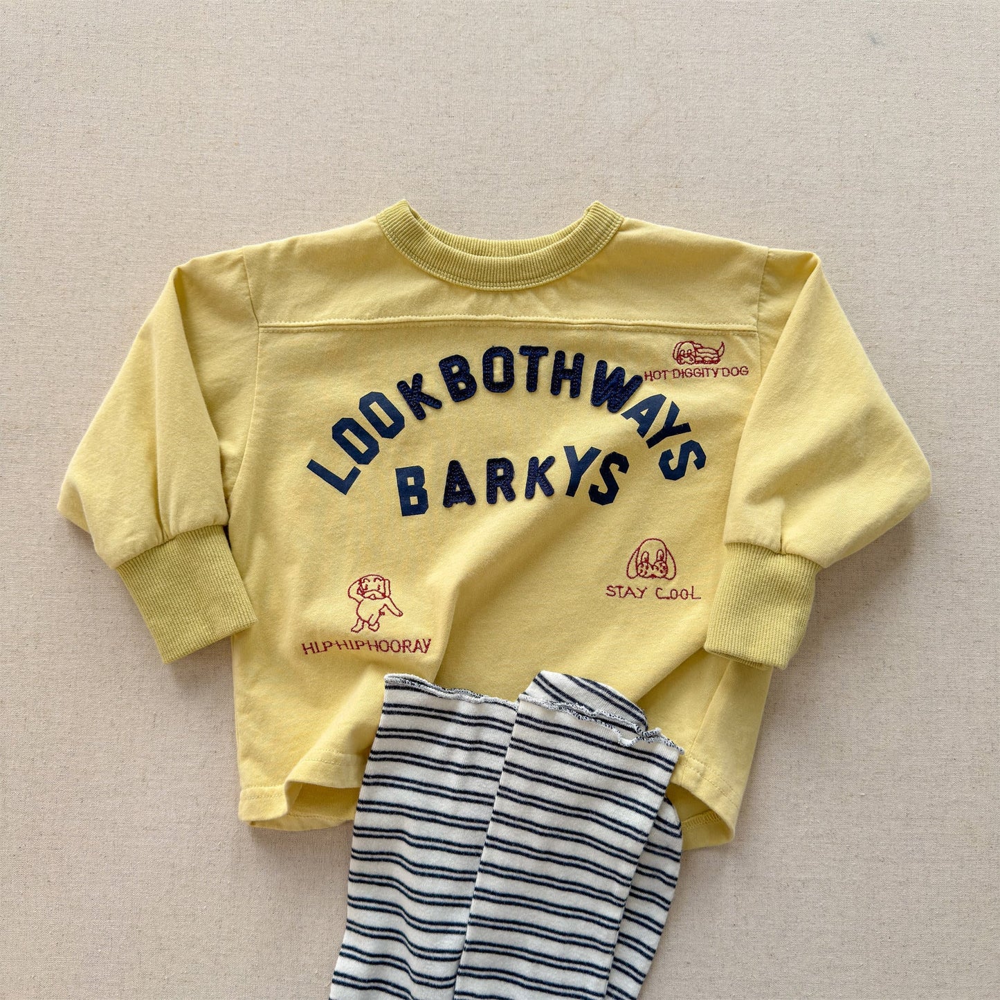 Logo Printed Cotton Sweatshirt ロゴ プリント スウェットシャツ【mh0012438】 Yellow / 80cm ADbaby 長袖Tシャツ