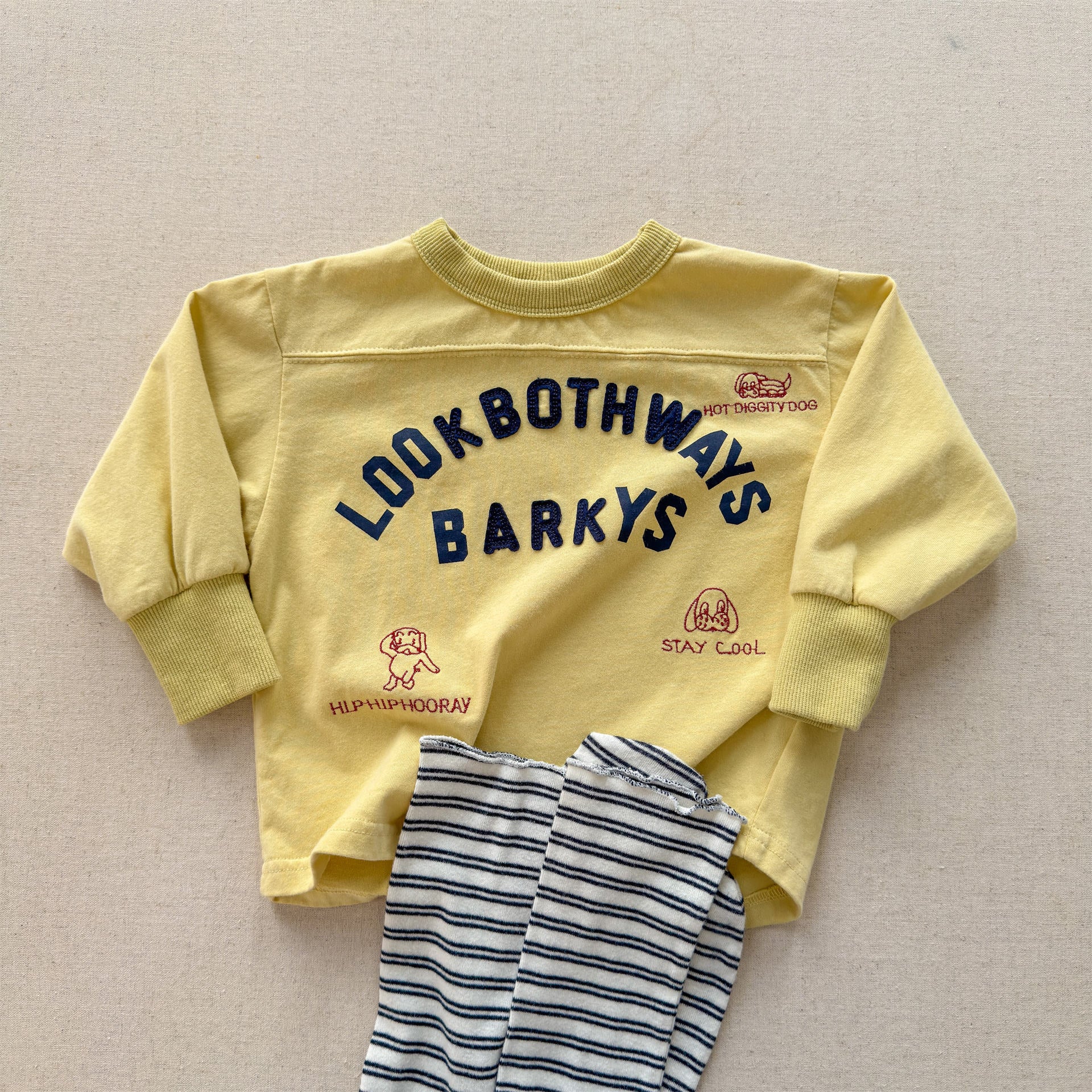 Logo Printed Cotton Sweatshirt ロゴ プリント スウェットシャツ【mh0012438】 Yellow / 80cm ADbaby 長袖Tシャツ