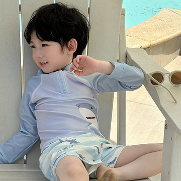 Long-Sleeve Animal Print Rash Guard Shorts Set ラグラン 長袖ラッシュガード ショートパンツ【mh0013339】 mamahalo kids ベビー用水着