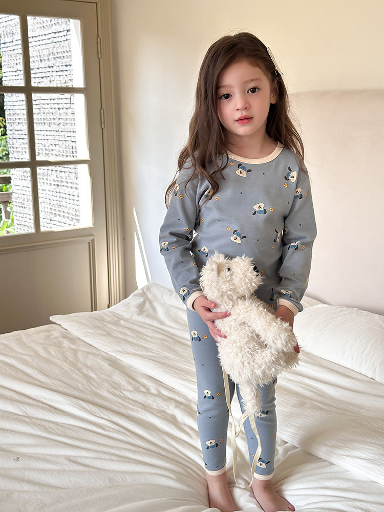 Long Sleeve Printed Pajama Set 長袖 プリント パジャマ セット【mh0012244】 Ambb 長袖パジャマ
