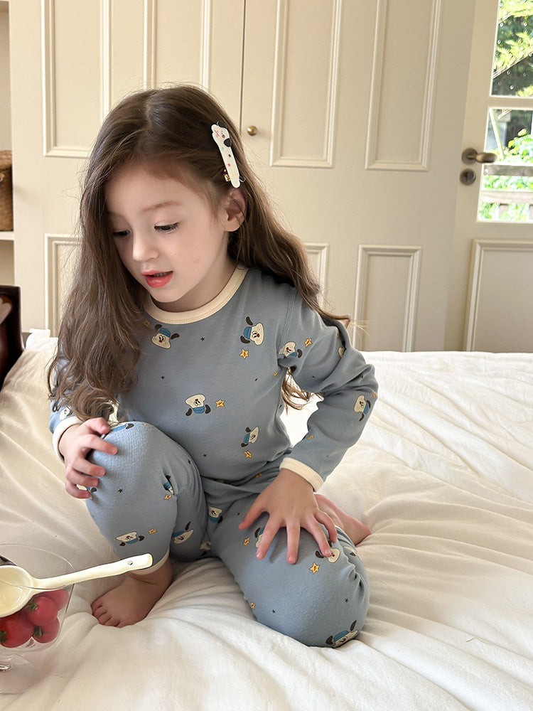 Long Sleeve Printed Pajama Set 長袖 プリント パジャマ セット【mh0012244】 Ambb 長袖パジャマ