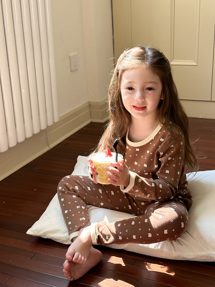 Long Sleeve Printed Pajama Set 長袖 プリント パジャマ セット【mh0012244】 Ambb 長袖パジャマ
