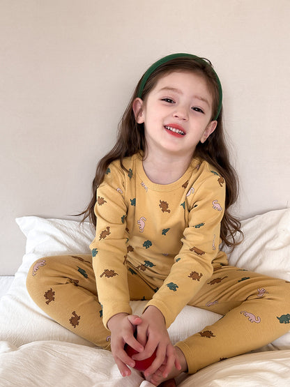 Long Sleeve Printed Pajama Set 長袖 プリント パジャマ セット【mh0012244】 Ambb 長袖パジャマ