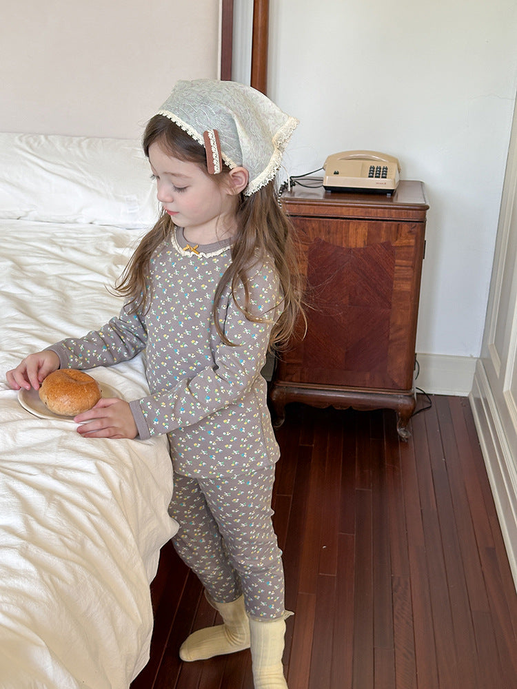Long Sleeve Printed Pajama Set 長袖 プリント パジャマ セット【mh0012244】 Ambb 長袖パジャマ