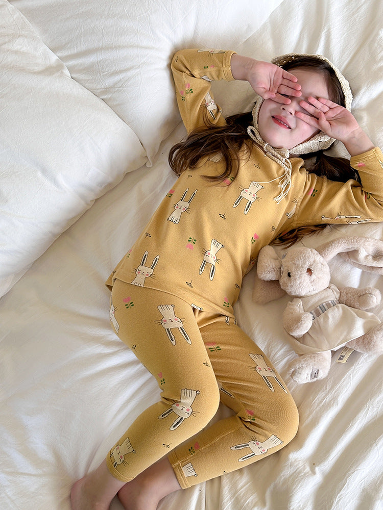 Long Sleeve Printed Pajama Set 長袖 プリント パジャマ セット【mh0012244】 Ambb 長袖パジャマ