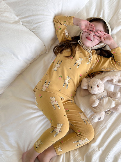 Long Sleeve Printed Pajama Set 長袖 プリント パジャマ セット【mh0012244】 Ambb 長袖パジャマ