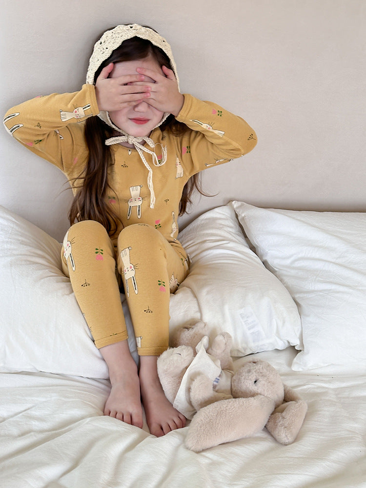 Long Sleeve Printed Pajama Set 長袖 プリント パジャマ セット【mh0012244】 Ambb 長袖パジャマ