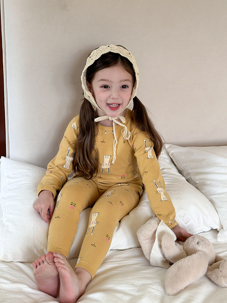 Long Sleeve Printed Pajama Set 長袖 プリント パジャマ セット【mh0012244】 Ambb 長袖パジャマ