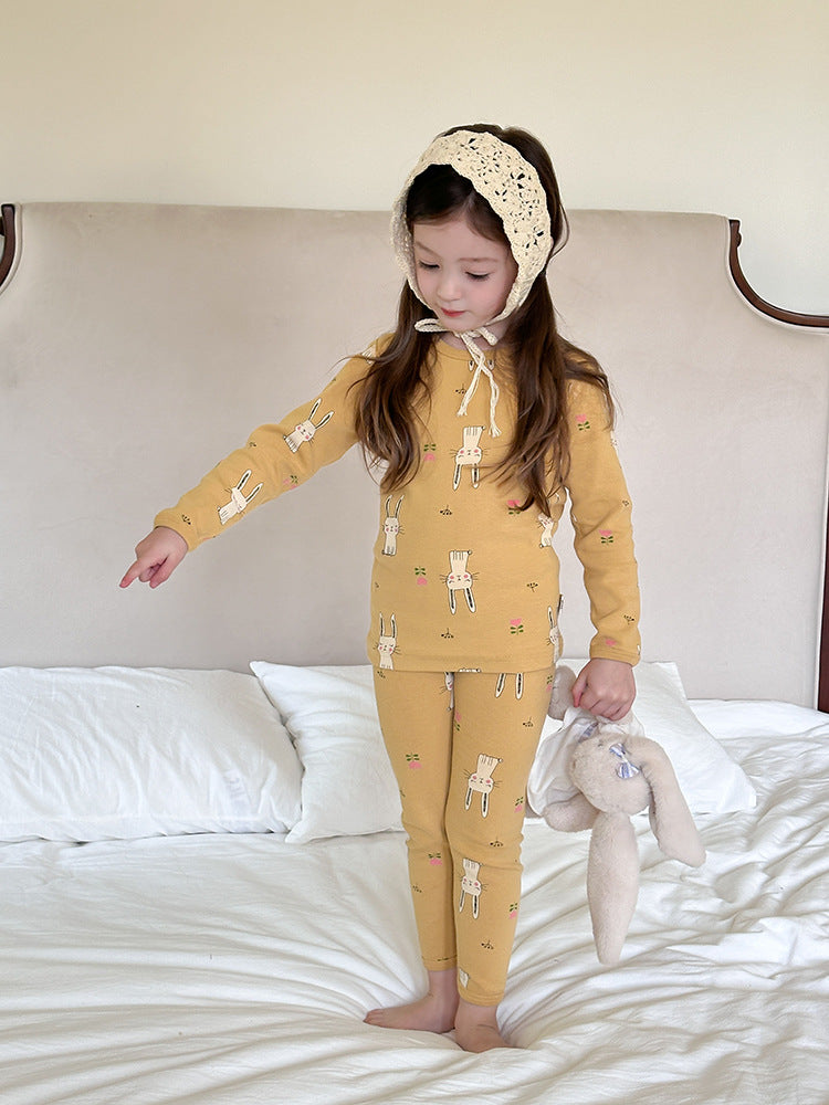 Long Sleeve Printed Pajama Set 長袖 プリント パジャマ セット【mh0012244】 Ambb 長袖パジャマ