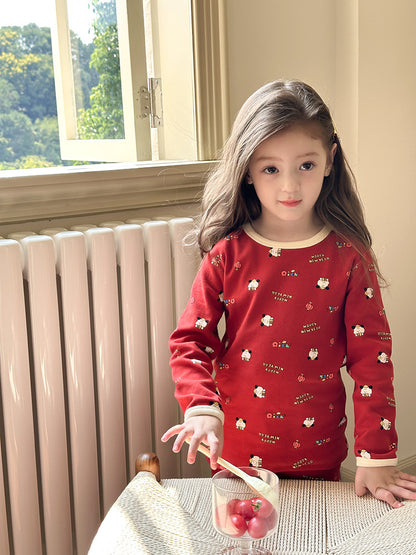 Long Sleeve Printed Pajama Set 長袖 プリント パジャマ セット【mh0012244】 Ambb 長袖パジャマ
