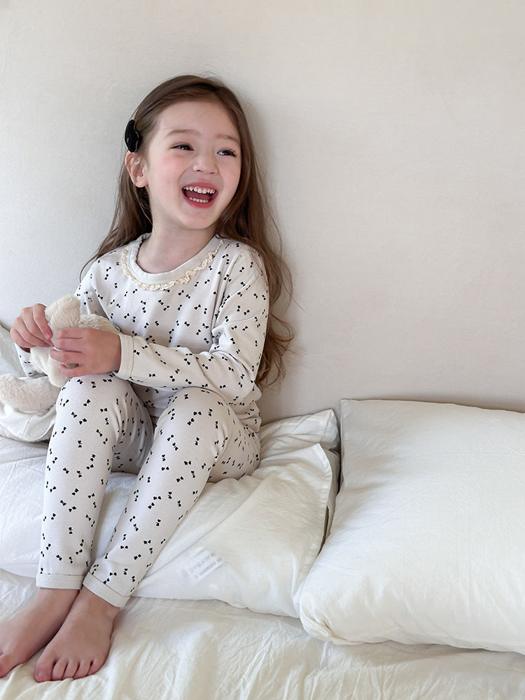 Long Sleeve Printed Pajama Set 長袖 プリント パジャマ セット【mh0012244】 Ambb 長袖パジャマ
