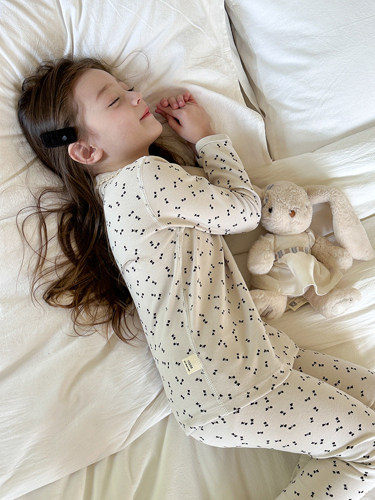 Long Sleeve Printed Pajama Set 長袖 プリント パジャマ セット【mh0012244】 Ambb 長袖パジャマ