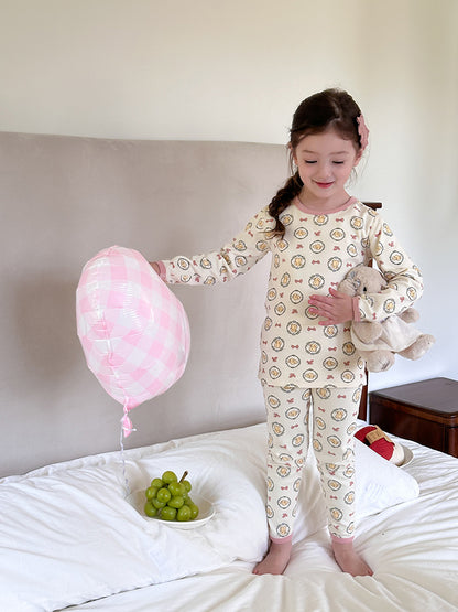 Long Sleeve Printed Pajama Set 長袖 プリント パジャマ セット【mh0012244】 Ambb 長袖パジャマ