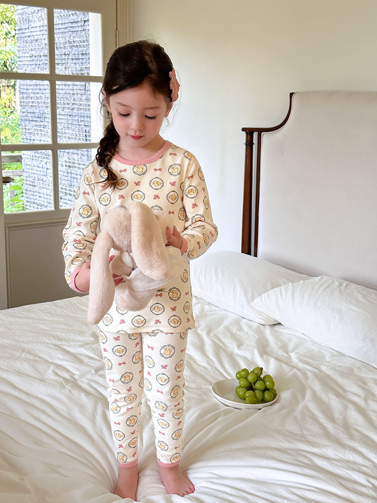 Long Sleeve Printed Pajama Set 長袖 プリント パジャマ セット【mh0012244】 Ambb 長袖パジャマ