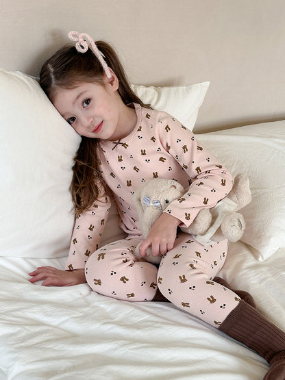Long Sleeve Printed Pajama Set 長袖 プリント パジャマ セット【mh0012244】 Ambb 長袖パジャマ