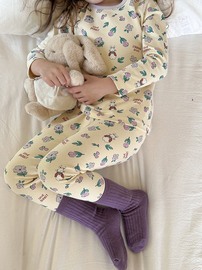 Long Sleeve Printed Pajama Set 長袖 プリント パジャマ セット【mh0012244】 Ambb 長袖パジャマ
