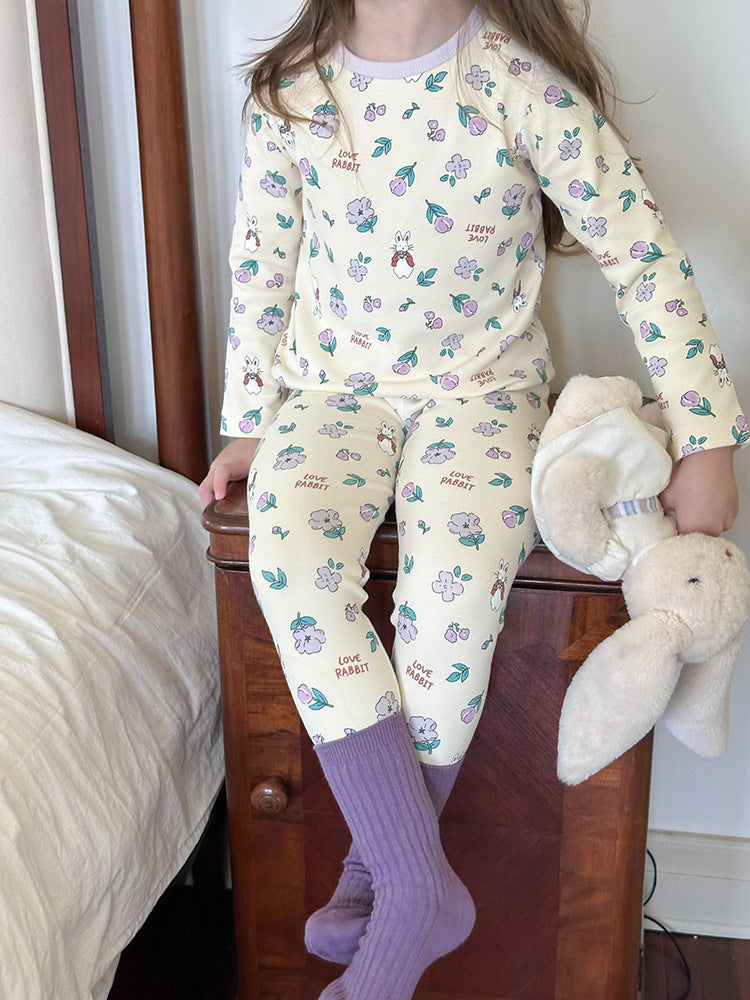 Long Sleeve Printed Pajama Set 長袖 プリント パジャマ セット【mh0012244】 Ambb 長袖パジャマ