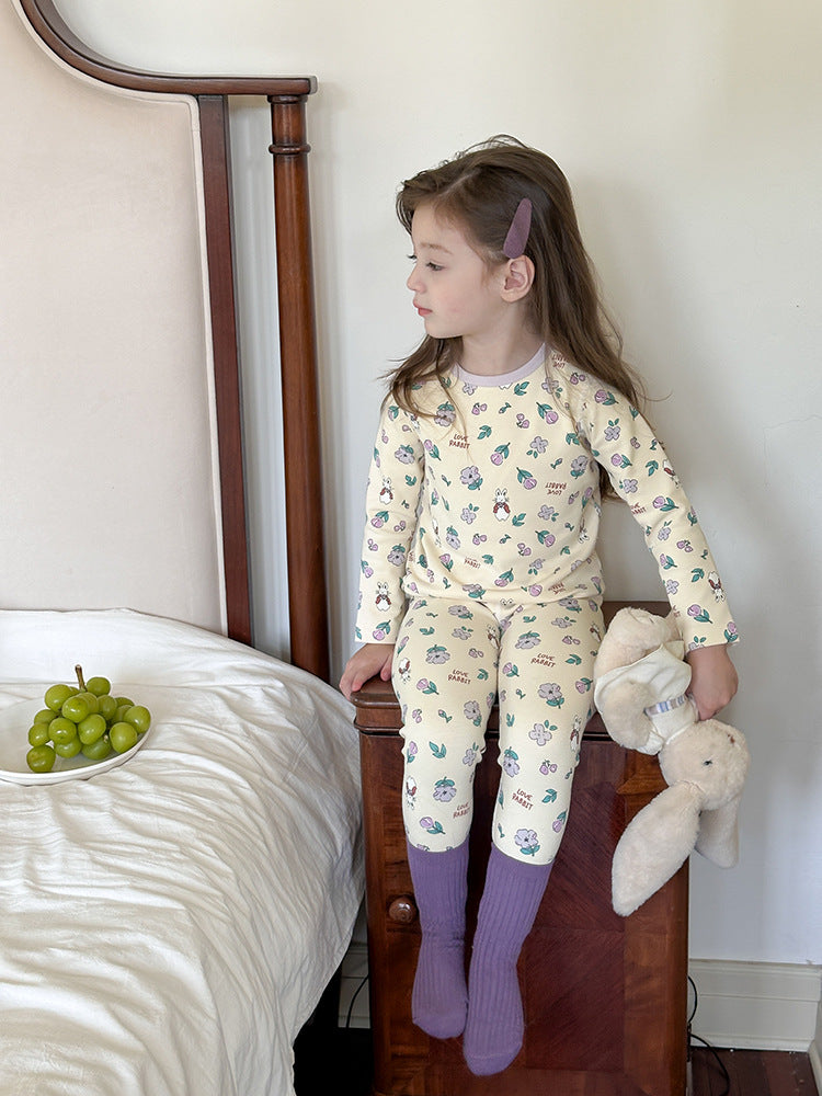 Long Sleeve Printed Pajama Set 長袖 プリント パジャマ セット【mh0012244】 Ambb 長袖パジャマ