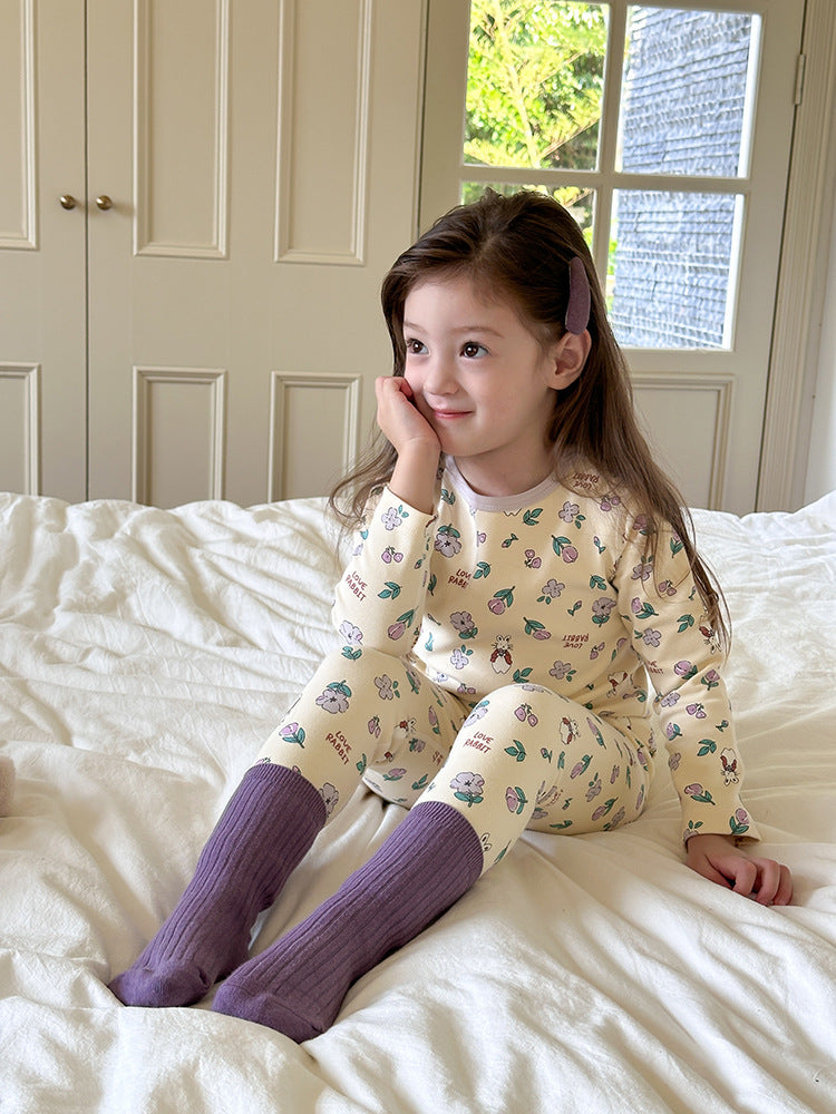 Long Sleeve Printed Pajama Set 長袖 プリント パジャマ セット【mh0012244】 Ambb 長袖パジャマ