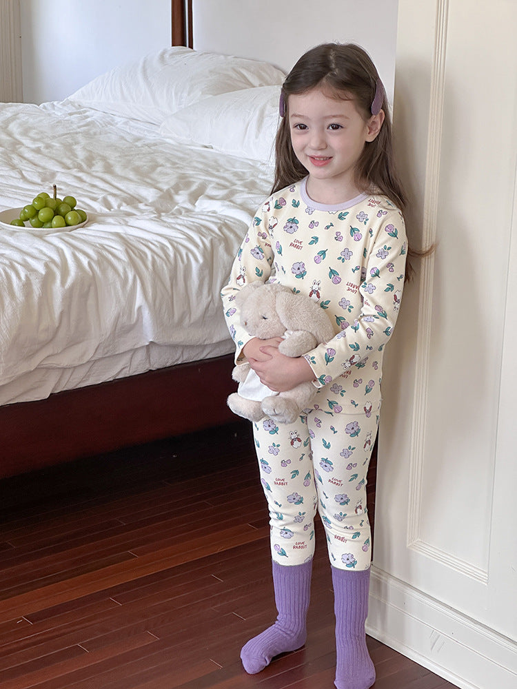 Long Sleeve Printed Pajama Set 長袖 プリント パジャマ セット【mh0012244】 Ambb 長袖パジャマ