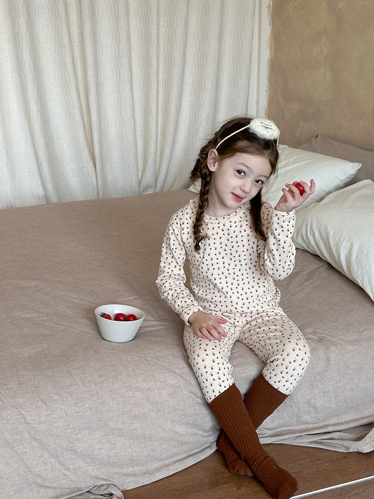 Long Sleeve Printed Pajama Set 長袖 プリント パジャマ セット【mh0012244】 Ambb 長袖パジャマ