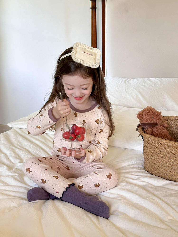 Long Sleeve Printed Pajama Set 長袖 プリント パジャマ セット【mh0012244】 Ambb 長袖パジャマ