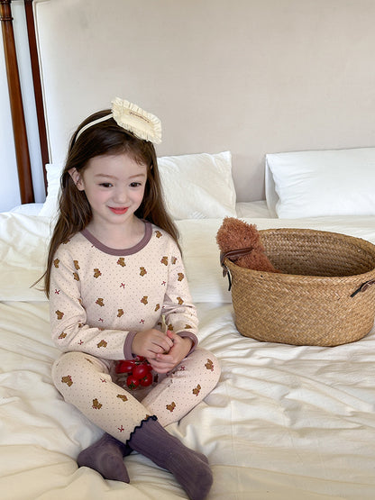 Long Sleeve Printed Pajama Set 長袖 プリント パジャマ セット【mh0012244】 Ambb 長袖パジャマ