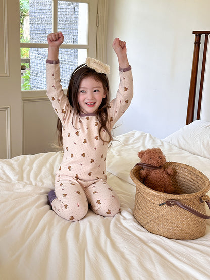 Long Sleeve Printed Pajama Set 長袖 プリント パジャマ セット【mh0012244】 Ambb 長袖パジャマ