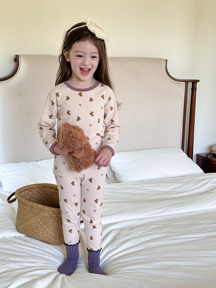 Long Sleeve Printed Pajama Set 長袖 プリント パジャマ セット【mh0012244】 Ambb 長袖パジャマ