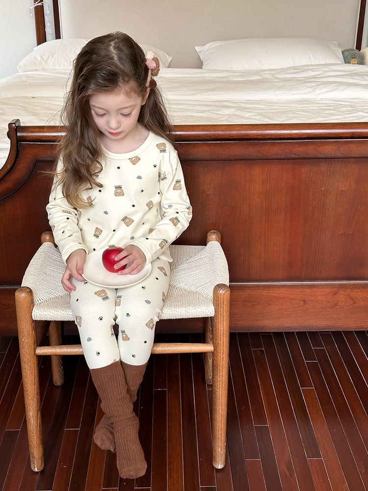 Long Sleeve Printed Pajama Set 長袖 プリント パジャマ セット【mh0012244】 Ambb 長袖パジャマ