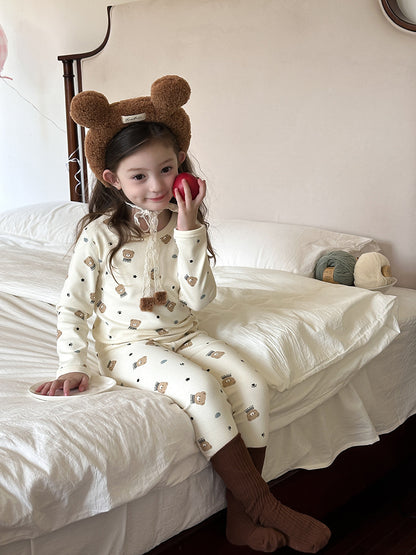 Long Sleeve Printed Pajama Set 長袖 プリント パジャマ セット【mh0012244】 Ambb 長袖パジャマ