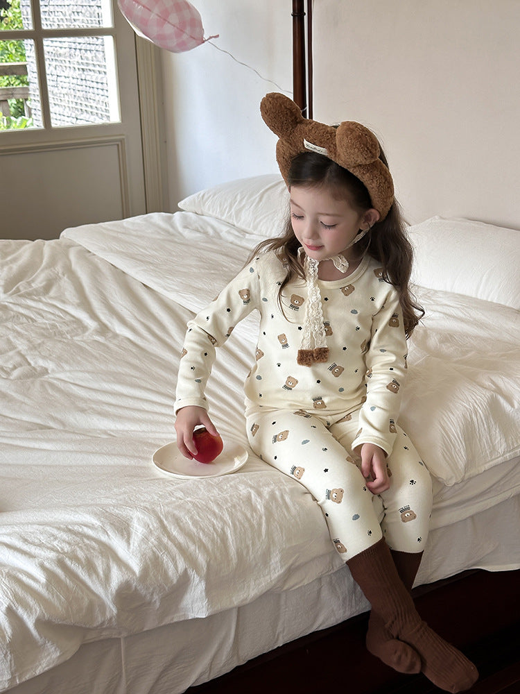 Long Sleeve Printed Pajama Set 長袖 プリント パジャマ セット【mh0012244】 Ambb 長袖パジャマ