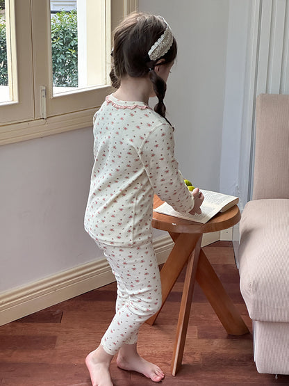 Long Sleeve Printed Pajama Set 長袖 プリント パジャマ セット【mh0012244】 Ambb 長袖パジャマ