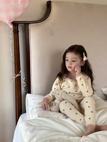 Long Sleeve Printed Pajama Set 長袖 プリント パジャマ セット【mh0012244】 Ambb 長袖パジャマ