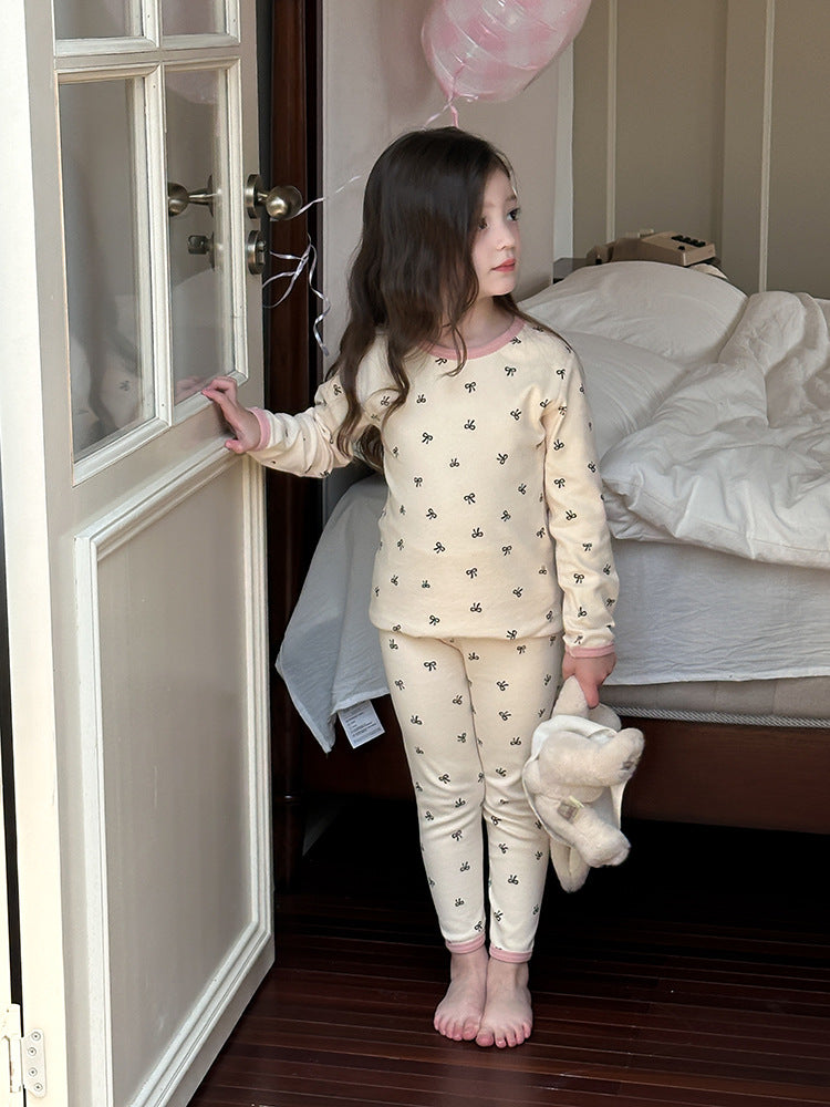 Long Sleeve Printed Pajama Set 長袖 プリント パジャマ セット【mh0012244】 Ambb 長袖パジャマ