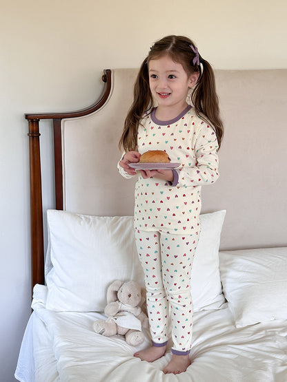 Long Sleeve Printed Pajama Set 長袖 プリント パジャマ セット【mh0012244】 Ambb 長袖パジャマ