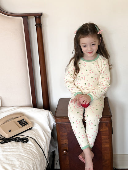 Long Sleeve Printed Pajama Set 長袖 プリント パジャマ セット【mh0012244】 Ambb 長袖パジャマ