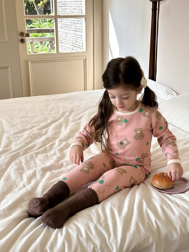Long Sleeve Printed Pajama Set 長袖 プリント パジャマ セット【mh0012244】 Ambb 長袖パジャマ