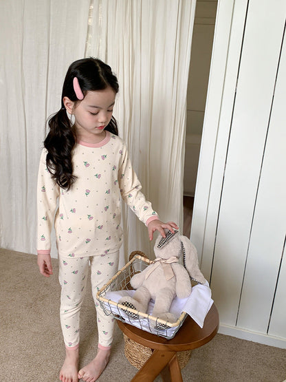 Long Sleeve Printed Pajamas 長袖 プリント パジャマ セット【mh0012243】 Ambb 長袖パジャマ