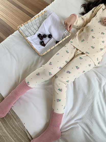 Long Sleeve Printed Pajamas 長袖 プリント パジャマ セット【mh0012243】 Ambb 長袖パジャマ