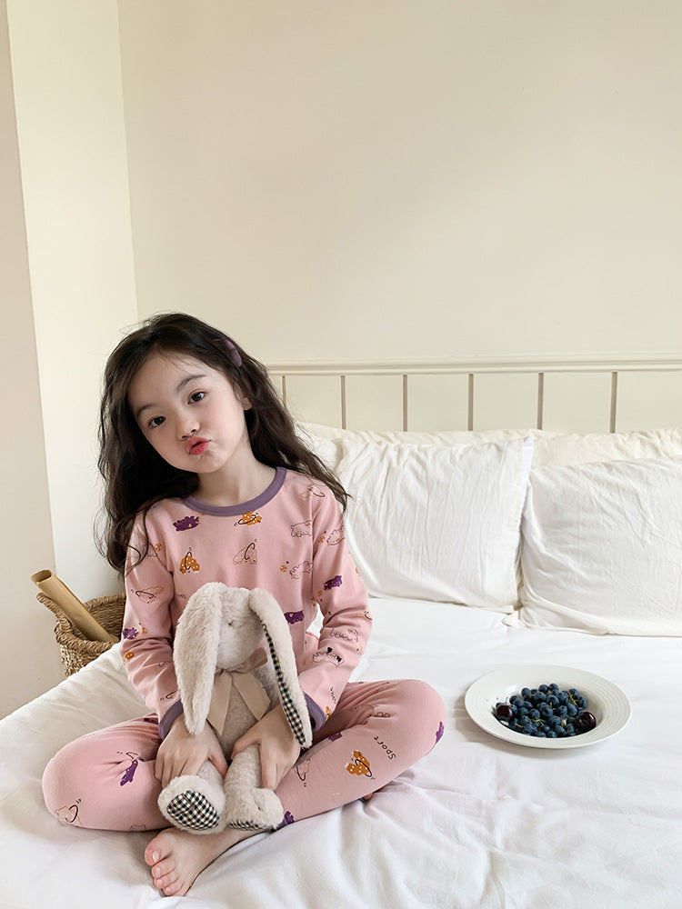 Long Sleeve Printed Pajamas 長袖 プリント パジャマ セット【mh0012243】 Ambb 長袖パジャマ
