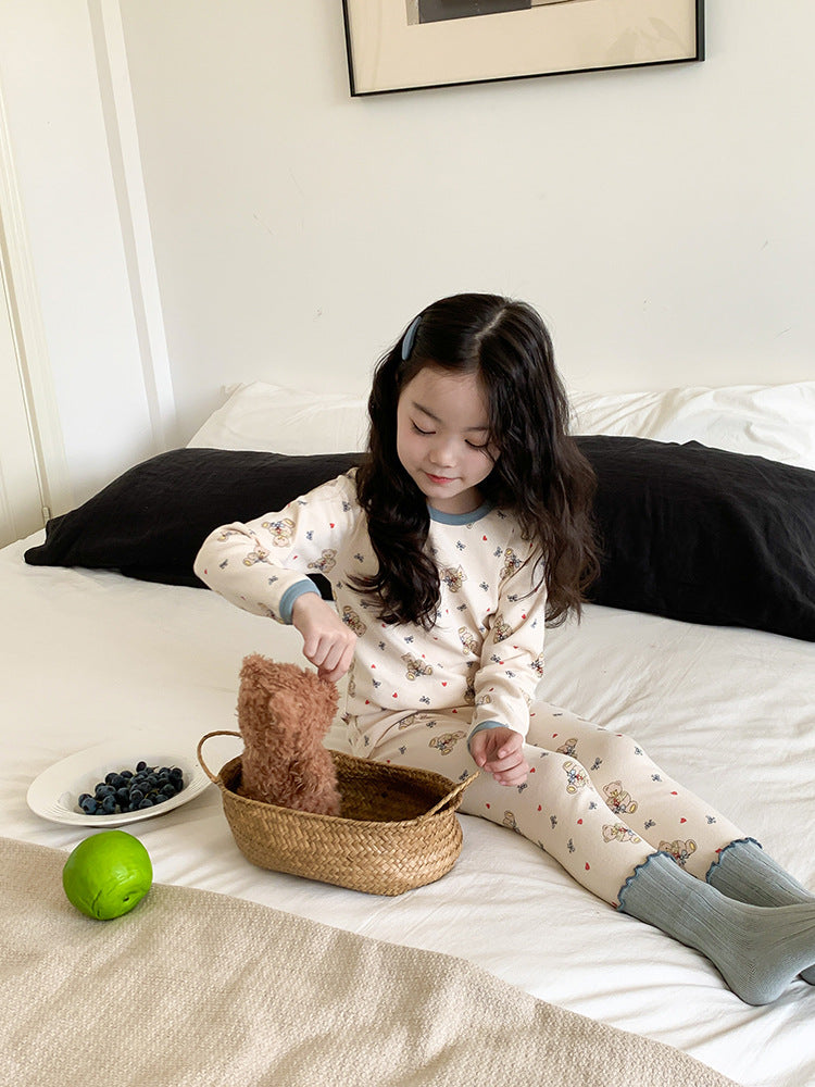 Long Sleeve Printed Pajamas 長袖 プリント パジャマ セット【mh0012243】 Ambb 長袖パジャマ