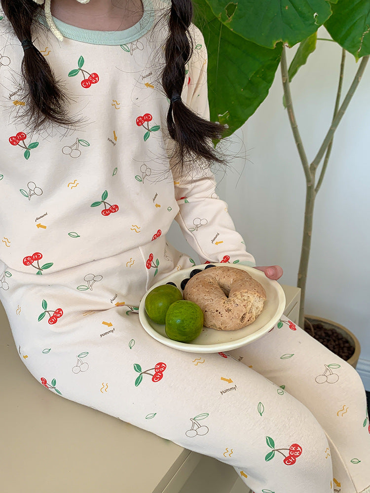 Long Sleeve Printed Pajamas 長袖 プリント パジャマ セット【mh0012243】 Ambb 長袖パジャマ