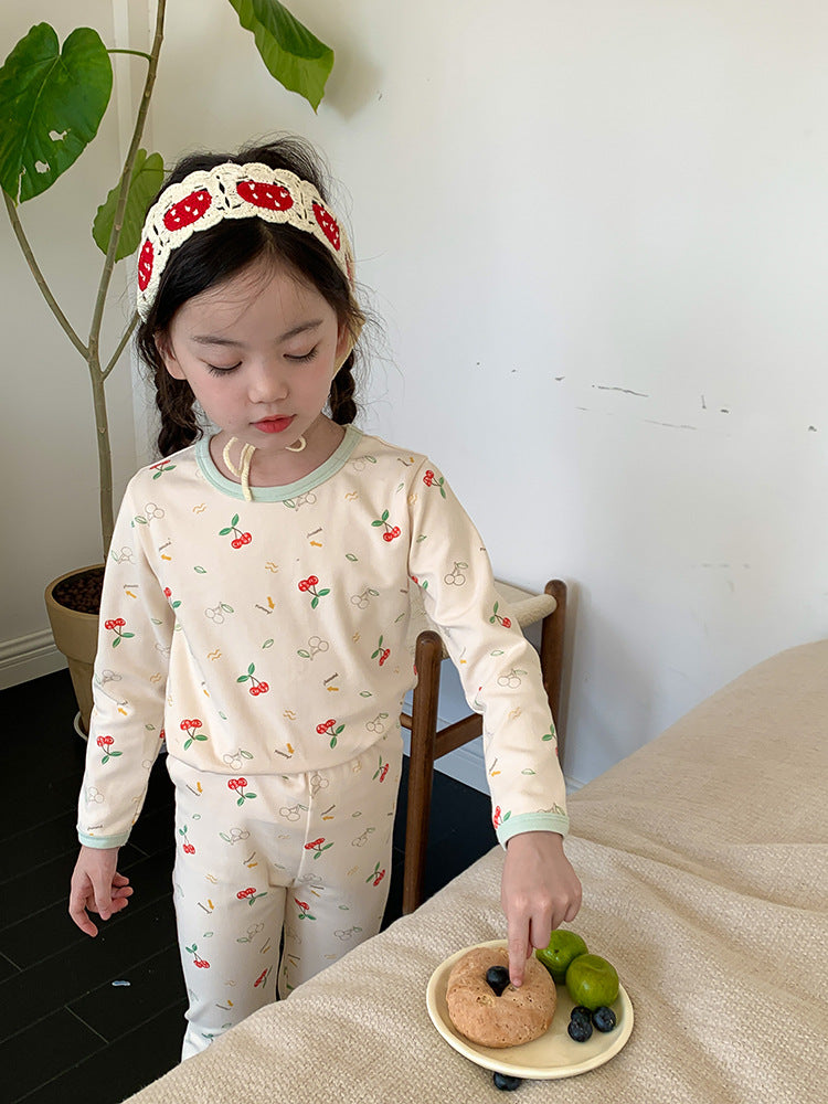 Long Sleeve Printed Pajamas 長袖 プリント パジャマ セット【mh0012243】 Ambb 長袖パジャマ