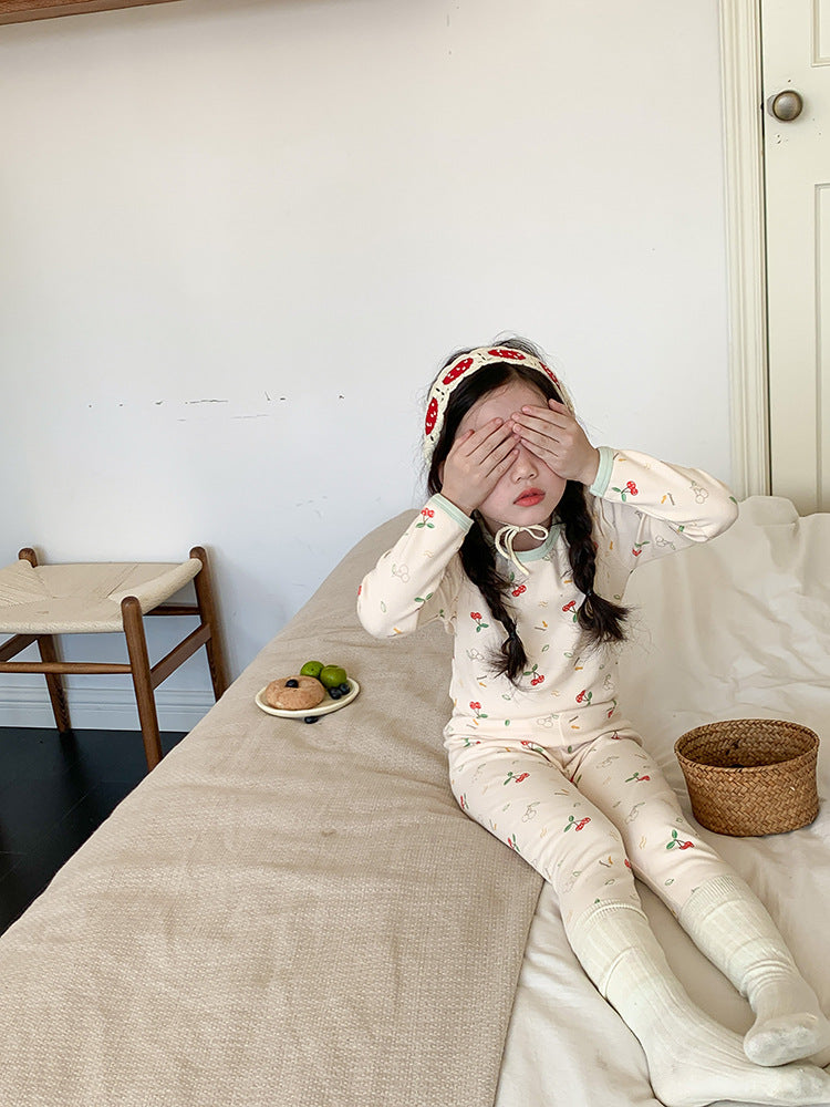 Long Sleeve Printed Pajamas 長袖 プリント パジャマ セット【mh0012243】 Ambb 長袖パジャマ