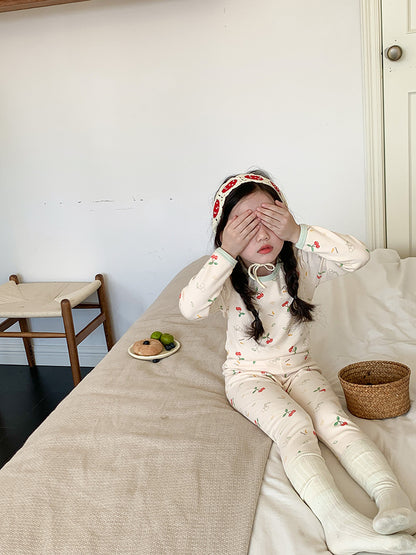 Long Sleeve Printed Pajamas 長袖 プリント パジャマ セット【mh0012243】 Ambb 長袖パジャマ
