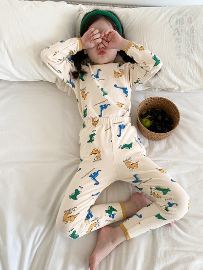 Long Sleeve Printed Pajamas 長袖 プリント パジャマ セット【mh0012243】 Ambb 長袖パジャマ