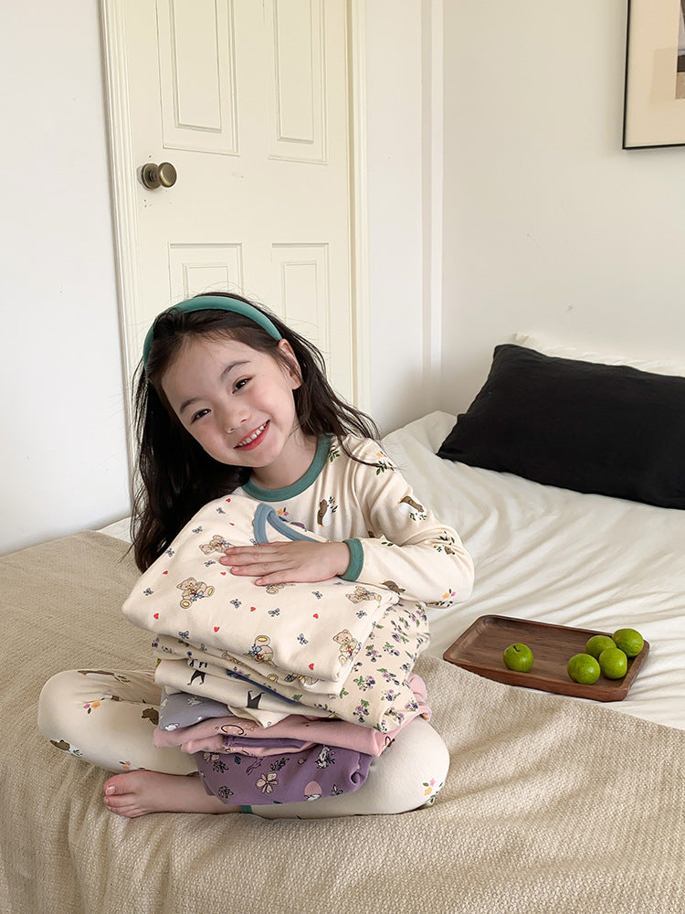 Long Sleeve Printed Pajamas 長袖 プリント パジャマ セット【mh0012243】 Ambb 長袖パジャマ
